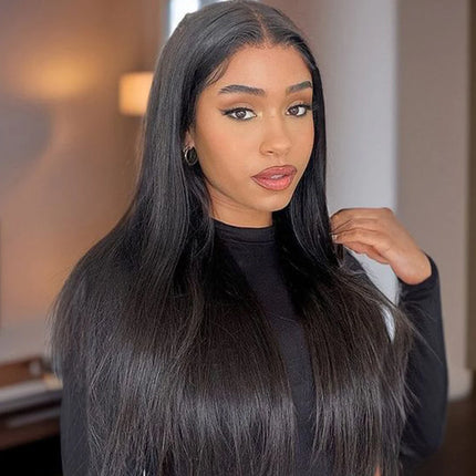 Malaysia Bone Straight 13*5*2 T Lace Wigs For Black Women 180% Density Silky Straight Transparent Human Hair Lace Front Wigs