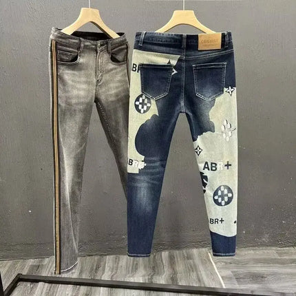 Jeans Men Korean New 2025 Slim Casual Pencil Pants Spring Autumn Fashion Skinny Long Designer Kpop Male Men's Jeans Trousers