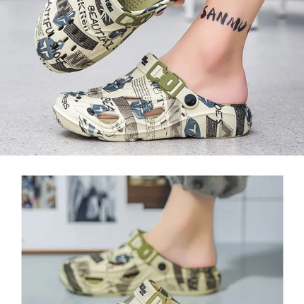 New Men Clogs Luxury Design Summer Shoes Sandals Daily Walking Beach Indoor Footwear Size 39-46 Comfortable Men Shoes Slippers