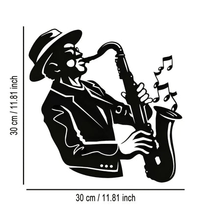 Elegant Saxophone Metal Wall Art - Minimalist Christmas Design, Perfect for Home & Office Decor, Living Room, Bedroom Decor