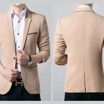 Brand Men's Casual Blazer 2025 Autumn New Fashion Slim Business Suit Coat Gentleman High-quality Men's Clothing Homme M~5XL