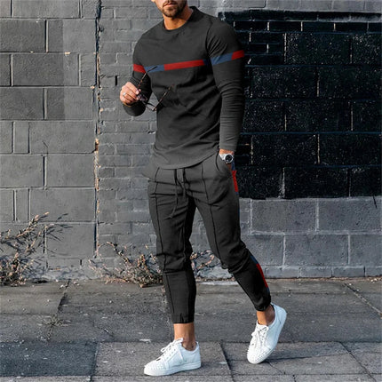 Men's Tracksuit Casual 3D Print 2 Piece Sets Long Sleeve T-Shirt+pants 2pcs Set Fashion Outfits Oversized Sports Unisex Clothing