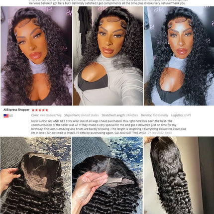 Curly Frontal Wigs 13x4 Transparent Lace Front Wigs Brazilian Deep Wave 5x5 Closure Wig 30inch Lace Frontal Wig Pre Plucked