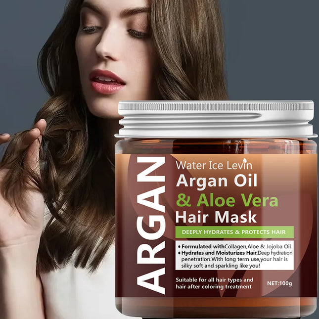 Glycerin and Aloe Vera Hair Mask, 100g - Deep Care Damaged, Curly, Frizzy Hair - the Effect of Smooth and Smooth - Contains Jojoba Oil - Suitable for Summer Use