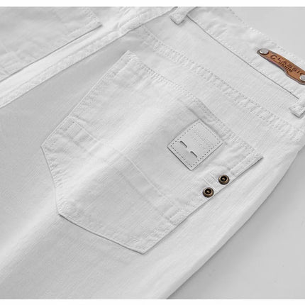 Men White Jeans Elasticity Straight Slim Fit Casual Soft Business Classic Brand Trousers Fashion Advanced Stretch Denim Pants