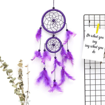 Handmade Dream Catcher – Boho Feather Pendant Wall Decor for Bedroom, Kids’ Room & Car