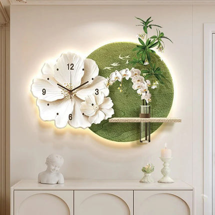 Creative Wall Clock Modern Living Room Wal Ladhesive Watch Nordic Interior LED Luminous Clocks Bedroom Large Clock Noiseless