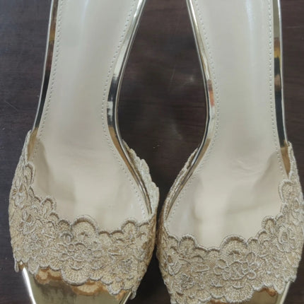 New Summer Women's High-heeled Sandals, Sexy and Comfortable Lace Embroidered Shoes, Mules, Banquet Shoes