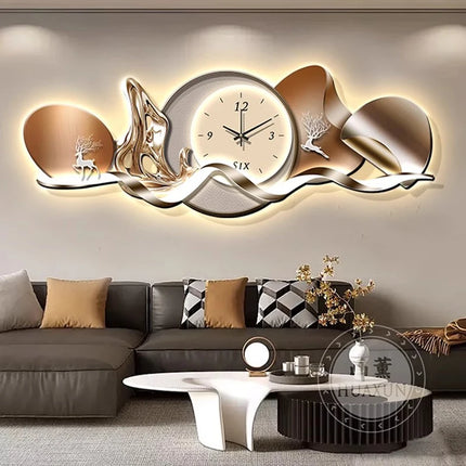 Art Mural Luxury Wall Clocks Interior Aesthetic Silent Minimalist Wall Watch Nordic Restaurant Reloj Pared Home Decoration