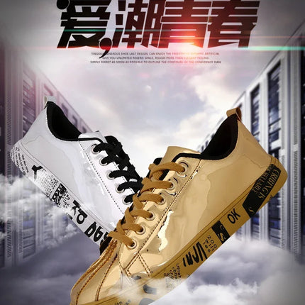 Couple Gold Silver Jogging Sneakers Men Hip Hop Casual Unisex Shoes Tennis Women Running Trainers Clunky Streetwear Footwear