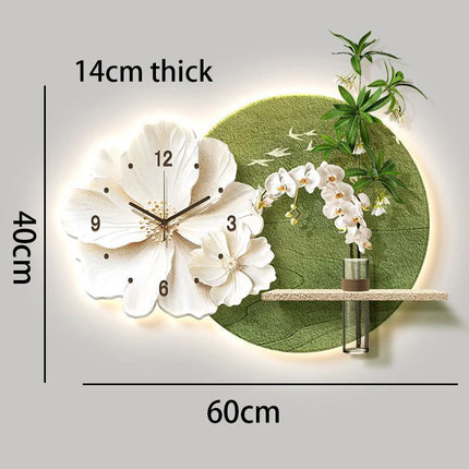 Creative Wall Clock Modern Living Room Wal Ladhesive Watch Nordic Interior LED Luminous Clocks Bedroom Large Clock Noiseless