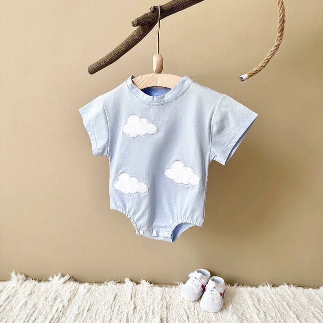 New Baby Boys Clothes Newborn Infant Baby Boy Girl Romper 3D Clouds, Hearts, Flowers Patchwork Jumpsuit Summer Baby Clothes
