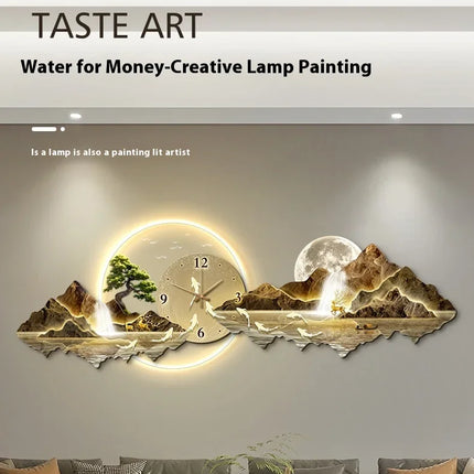 Large Illuminated Wall Clock Silent Nordic European Luxury Art Wall Clock Design Modern Orologi Da Parete Home Decoration