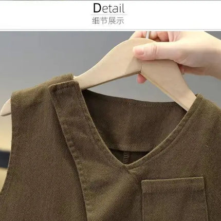 2-10Y Boys Clothing Set 2025 New Handsome Casual Spring and Autumn Baby Children's Vest T-shirt Pants 3 Piece Set Kids Outfits