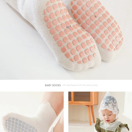 3Pairs/Lot Cartoon Baby Socks Infant Newborn Anti-Slip Cotton Floor Socks For Girls Boys Cute Unisex Rubber Grips Toddler Socken