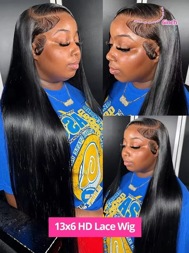 Linktowig 30 40 Inch Bone Straight Human Hair Wigs 13x6 HD Lace Frontal Wig Straight Lace Front Wigs Human Hair 5x5 Glueless Wig