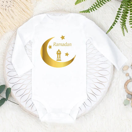 Baby Eid Romper My First Ramadan Newborn Outfit Toddler Ramadan Clothes Infant Eid Bodysuits Baby Shower Keepsake Gifts
