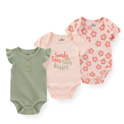 Kiddiezoom 3 Pcs Summer Fashion Cartoon Baby Boy Girl Bodysuits Soft Newborn Onesies Clothing