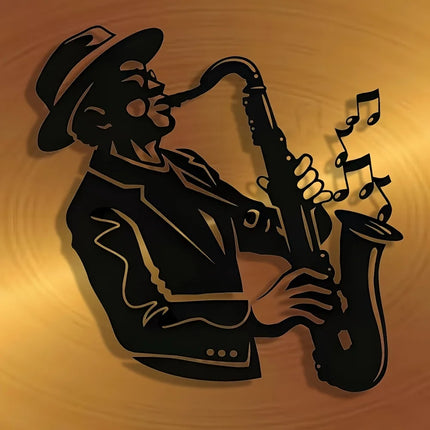 Elegant Saxophone Metal Wall Art - Minimalist Christmas Design, Perfect for Home & Office Decor, Living Room, Bedroom Decor