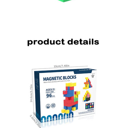 Magnetic cube tile children's toys, magnetic modeling building toys for toddlers, preschool learning, sensory STEM toys, creativ