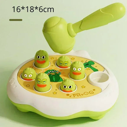 Duck/Frog/Pig Baby Toy Montessori Learning Game Educational Puzzle Gift for 12 24 Months Toddler Boy/Girl with Hammer
