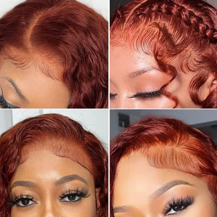 Reddish Brown Body Wave 13x4 Lace Front Human Hair Wigs Colored 13x6 Hd Lace Frontal Wigs 100% Brazilian Human Hair Pre Plucked