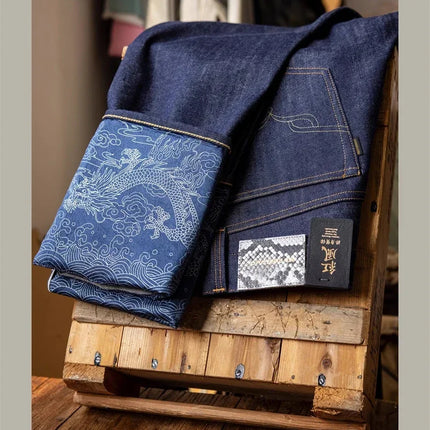 Red Tornado NOIR Year of the Dragon Limited Edition Jeans 14oz Natural Indigo Selvedge Denim Pants