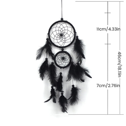 Handmade Dream Catcher – Boho Feather Pendant Wall Decor for Bedroom, Kids’ Room & Car