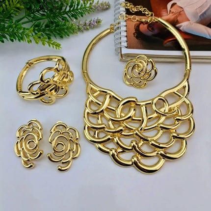 EMMA Jewellery Luxury Necklace Jewelry Sets For Women Dubai Gold Color African Arabic Wedding Bridal Collection Sets