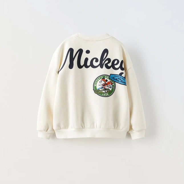Spring New Mickey Sweatshirt Loose Fashion Long Sleeved Tops O-neck Children Baby Casual Hoodies Boys Clothing Cartoon Sweater