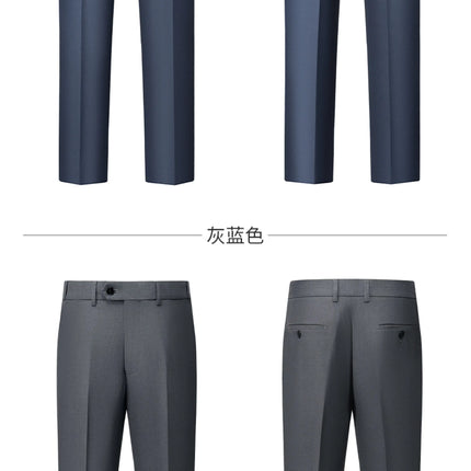 15% high-end wool suit for men, fashionable and stylish wedding, British-style business casual gray-blue suit three-piece set