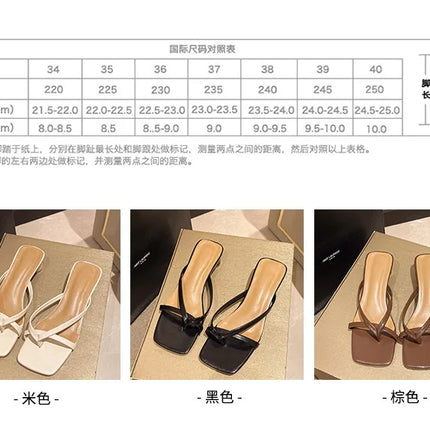Flip-flops, Women Wear 2024 New Summer Half - Toe Sandals, Fashion Casual Mid-heel Chunky Sandals, Women's Shoes