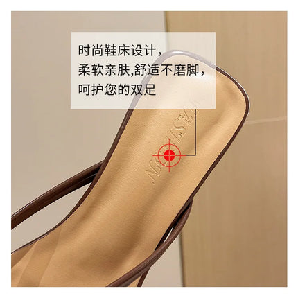 Flip-flops, Women Wear 2024 New Summer Half - Toe Sandals, Fashion Casual Mid-heel Chunky Sandals, Women's Shoes