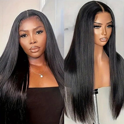 Malaysia Bone Straight 13*5*2 T Lace Wigs For Black Women 180% Density Silky Straight Transparent Human Hair Lace Front Wigs