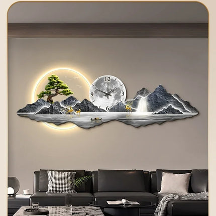 Large Illuminated Wall Clock Silent Nordic European Luxury Art Wall Clock Design Modern Orologi Da Parete Home Decoration