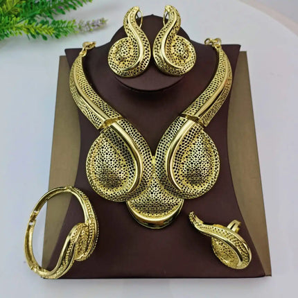 EMMA Jewellery Luxury Necklace Jewelry Sets For Women Dubai Gold Color African Arabic Wedding Bridal Collection Sets