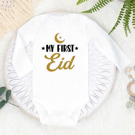 Baby Eid Romper My First Ramadan Newborn Outfit Toddler Ramadan Clothes Infant Eid Bodysuits Baby Shower Keepsake Gifts