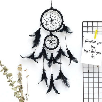 Handmade Dream Catcher – Boho Feather Pendant Wall Decor for Bedroom, Kids’ Room & Car