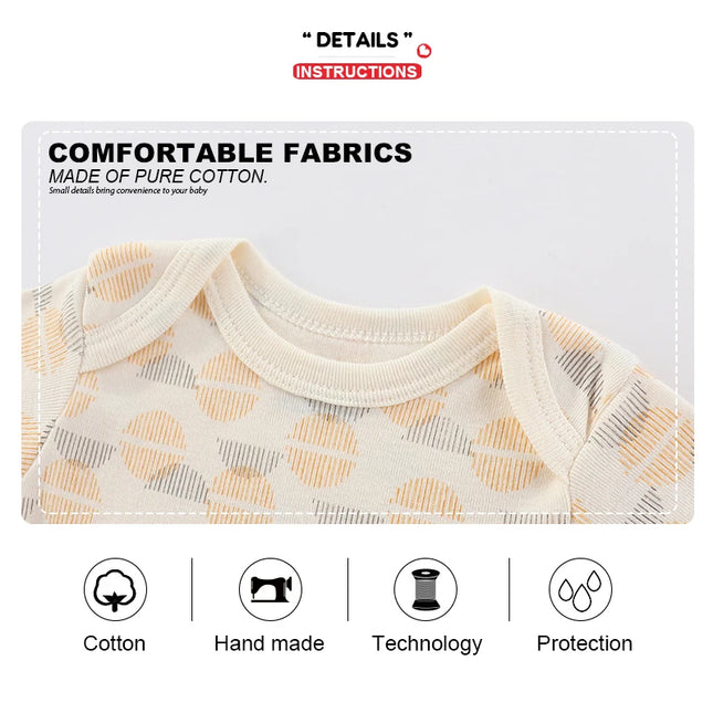 Kiddiezoom 3 Pcs Summer Fashion Cartoon Baby Boy Girl Bodysuits Soft Newborn Onesies Clothing