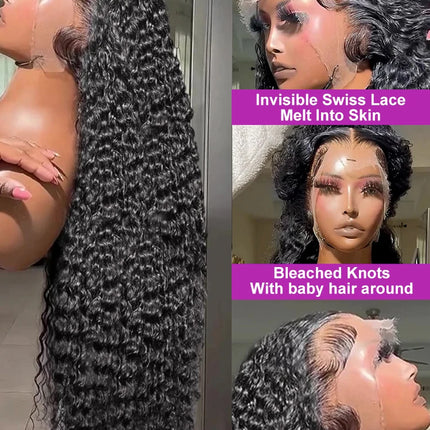 13x6 Water Wave Hd Lace Front Wig Pre Cut Lace PrePlucked 7x5 13x4 Wear Go Glueless Curly Human Hair Wigs For Women 200 Density