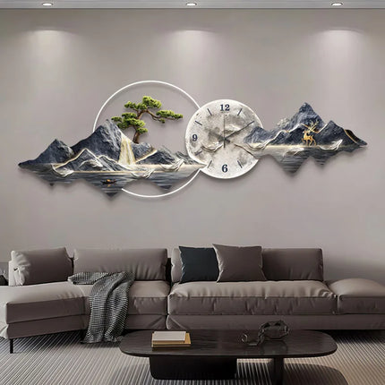 Living Room Wall Clocks Art Mural Luxury Large Aesthetic Modern Wall Watch Creative Large Silent Reloj De Pared Home Decoration