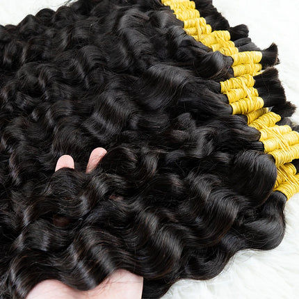 Indian Hair Loose Deep 100% Remy Hair Extensions Unprocessed No Weft Human Hair Bulks Weaving Hair for Women Braiding Seamless