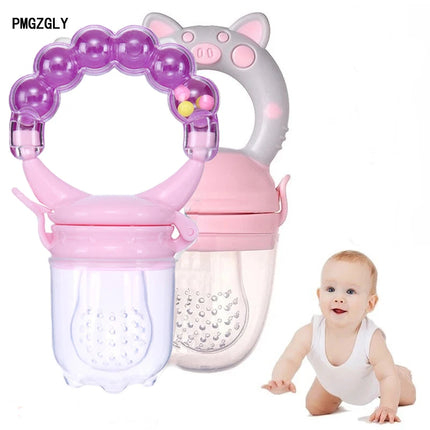 Baby Food Feeding Spoon Juice Extractor Pacifier cup Molars Baby feeding bottle Silicone Gum Fruit Vegetable Bite Eat Auxiliary