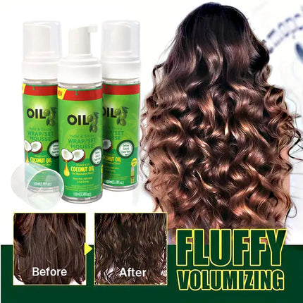Olive Oil Hold & Shine Wrap/Set Mousse And Hd Wig Cap 100Ml Soft Curly Hair Mousse Wavy Braids Hair Wrapping Foam Good Smell