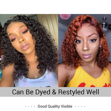 Short Kinky Curly 13x4 Glueless Wigs Lace Front Wig Human Hair Wear And Go Brazilian Remy Wigs Natural Black 4x4 Lace Closure