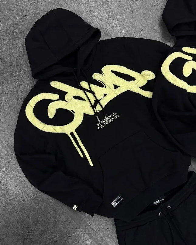 New Punk Goth Casual Loose Men Suit 2025 American High Street Fashion Clothing Retro Harajuku Y2K Fashion Oversized Hoodie