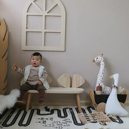 Wooden Hanger Pendant – Alphabet, Window & House Design Wall Decor for Kids’ Room