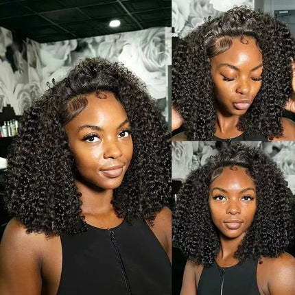 100% Malaysia Hair Kinky Curly Wigs 250 Density Ombre Double Drawn Hair Glueless Wigs 100% Human Hair 13x4 HD Lace Frontal Wigs