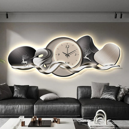 Art Mural Luxury Wall Clocks Interior Aesthetic Silent Minimalist Wall Watch Nordic Restaurant Reloj Pared Home Decoration