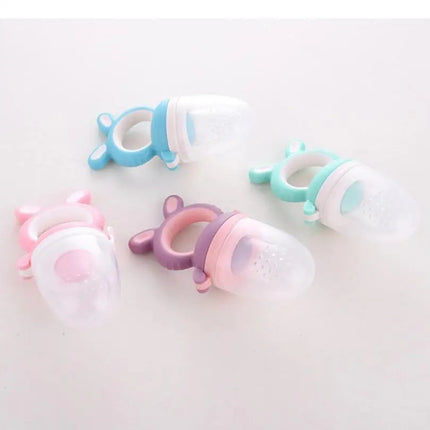 Baby Food Feeding Spoon Juice Extractor Pacifier cup Molars Baby feeding bottle Silicone Gum Fruit Vegetable Bite Eat Auxiliary